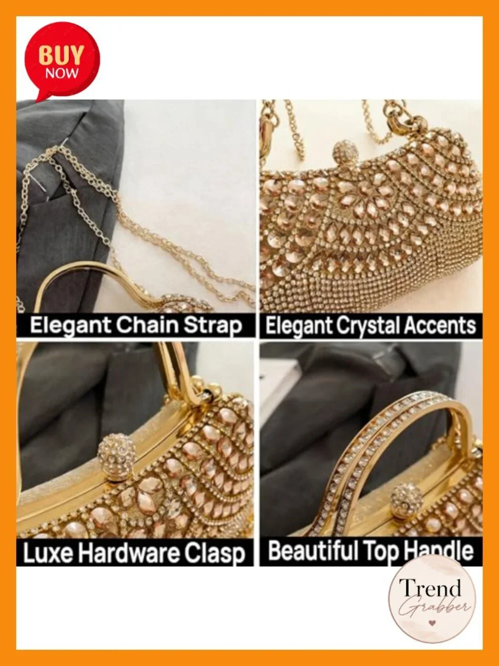 Fringe Rhinestones Clutch Purse Elegant Mesh Evening Bag Crystal Handbag